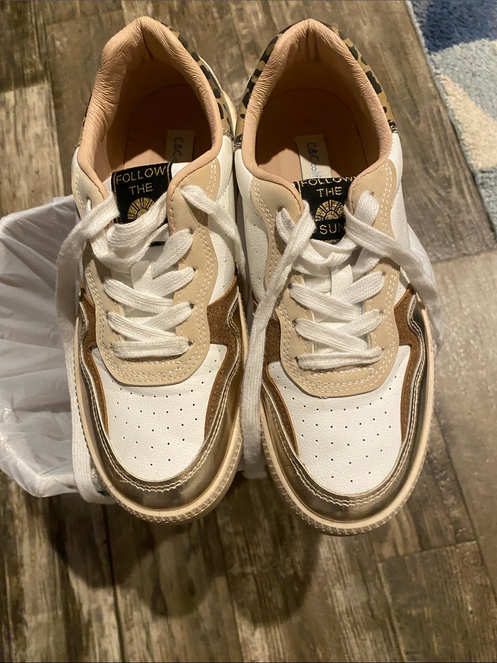 Zara White and Cream Women's Sneakers